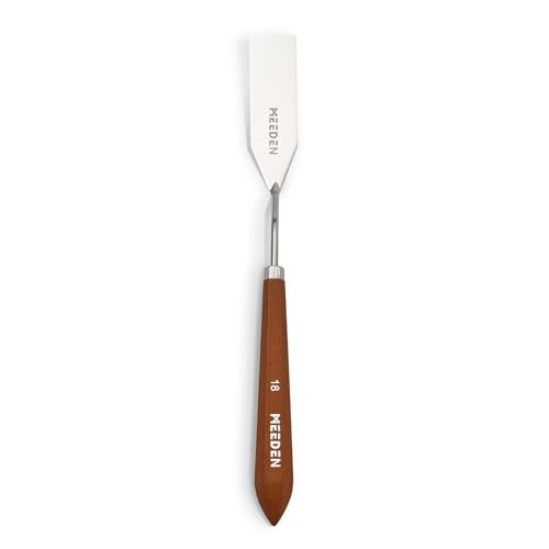 MEEDEN Artist Oil Painting Knife: 9.84" Flexible Stainless Steel Art Pallet Scraper Knife with Wooden Handle for Color Mixing, Spreading, Texturing, #18 - style: #18