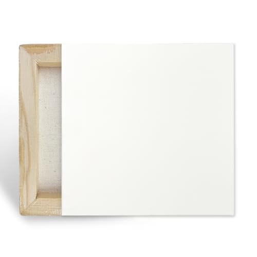 KINGART 836-8 Stretched White Canvas for Painting, 4 x 4 Inch, Pack of 8 | 100% Cotton, Gesso Primed, 5/8" Stretcher Bars, Ready to Paint - size: 4 x 4 Inch