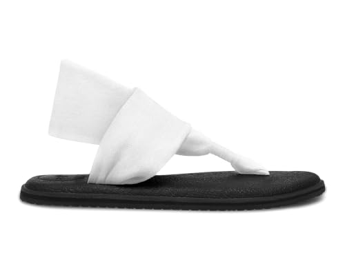 Sanuk Women's Yoga Sling 2 | Yoga Mat Footbed | Sandals for Women | Yoga Sandals For Women| Two-Way Stretch Upper - color: White, size: 8