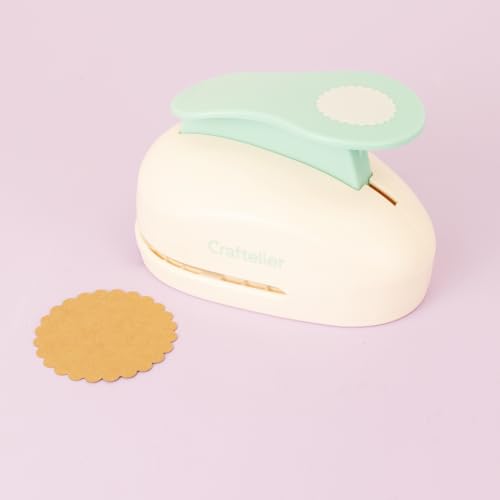 Craftelier - Scalloped Circle Punch 3" (7.62 cm) Diameter | Hole puncher, scrapbooking and crafts projects, lever punch, for paper and cardstock, size 5.9 x 3.74 x 4.13 in - size: Pack of 1: 3" Diameter