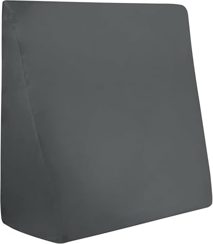 CirclesHome Wedge Pillow Cover 100% Cotton, Zippered Wedge Pillow Case Protector, Soft, Hypoallergenic & Breathable -Dark Grey, (25Wx26Lx7.5) - color: 4 - Dark Grey, size: Wedge (25 x 26 x 7.5 inches) - Set of 1