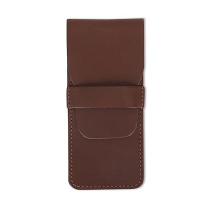 Leather Pen Sleeve Case for Fountain Pens, Multi Pen Holder Organizer, Handmade Full Grain Leather Pouch, Durable Protective Pen Cover, Classic Pen Storage Gift (Tan) - color: Tan