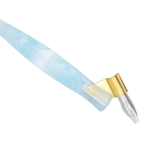 Gullor Powder Blue Oblique Calligraphy Dip Pen Nib Holder with 33 Nibs - color: Powder Blue