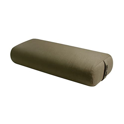Hugger Mugger Standard Yoga Bolster - Firm, Supportive, Handmade, Durable - color: Olive