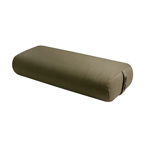 Hugger Mugger 표준 요가 볼스터 - 견고함, 지지력, 핸드메이드, 내구성 - color: 올리브