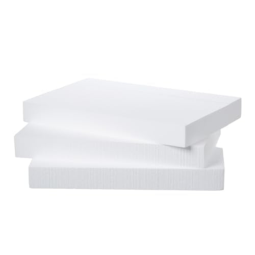 Crafare 17x11x2in Craft Foam Blocks 3 Pack Styrofoam Sheets for Art Project | Great for school projects, sculpting, floral, modeling, and centerpieces. These XPS foam boards are easy to cut and shape.