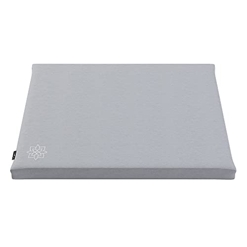 Mindful & Modern Zabuton Meditation Mat - Cotton Filled Yoga and Meditation Pad - Zabuton Meditation Cushion for Kneeling and Sitting Support - Large Rectangular Sitting Floor Pillow for Bench or Zafu - color: Cotton - Grey