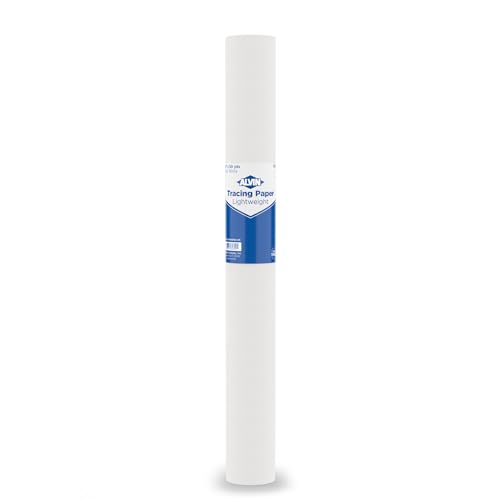 ALVIN 55W-I Lightweight Tracing Paper Roll, White, Suitable with Ink, Charcoal, Felt Tip Pen, for Sketching or Detailing - 18 Inches, 50 Yards, 1-inch Core - color: White - 50 Yards, size: 18"