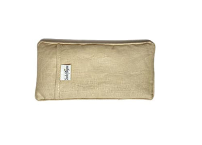 Sacksy Thyme Organic Linen Eye Pillow - Lavender & Flaxseed for Relaxation, Yoga, Stress Relief - Microwavable Heating Pad & Cool Compress - Made in USA - Gifts for Meditation - color: Beige (Lavender)