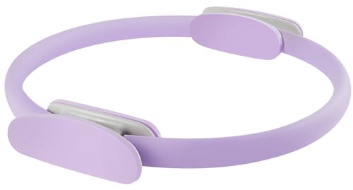Pilates Ring 15 Inch Magic Circle Ring, Dual Padded Handles Pilates Rings Circle, Adjustable Yoga Ring - color: Purple