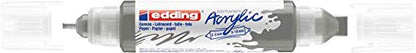 edding 5400 Acrylic 3D Double Liner - Grey - 1 Acrylic Colour Tube - 2 nozzles 2-3,5-10mm - Acrylic Paints for Canvas, Painting Boards and Wood - Waterproof acrylics in Artist-Quality Colours - color: Anthracite Mat