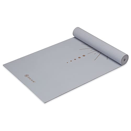 Gaiam Premium Yoga Mat, 6mm Thick Print Mat | Premium 6mm thick cushioning for joint support. Non-slip print design for yoga, Pilates & floor workouts. - color: Violet Vision