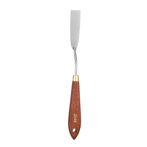 HARFINGTON Palette Knife Painting Tool 2.76" x 0.67" Stainless Steel Teardrop Blade 8.66" Length Spatula Painting Pallet Knives with Hole Beech Wood Handle for Oil Acrylic Canvas, Red/Silver - size: 8.66" x 0.67" x 2.76"