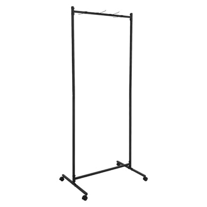 TFCFL Yoga Mat Holder Hanging, Floor Rolling Yoga Mat Cart on Wheels, Metal Storage Rack, 50lbs Capacity, 4pcs 9.8" Hooks, Adjustable Spacing for Home Gym, Fitness Club,Yoga Studio (Black)