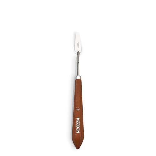 MEEDEN Artist Palette Painting Knife: 8.23" Flexible Stainless Steel Art Pallet Knife with Wooden Handle for Model, 3D Prints, Canvas Painting, #9 - style: #9