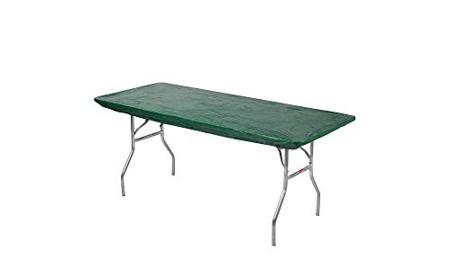 6' Rectangle Plastic Table Covers 30" x 72", Bundle of 5 (Hunter Green) - color: Hunter Green