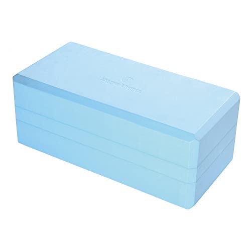 Hugger Mugger 5 in. Big Foam Yoga Block - Extra Large Size, Dense Foam, Reliable Support, Beveled Edges for Comfort, Great if You're Taller or Less Flexible - color: Blue