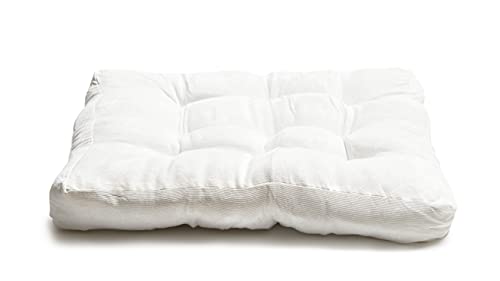 LANITI 24” Inch Extra Large Floor Cushions Tufted Floor Pillow for Adults Square Meditation Ultimate Comfort Oversized Pillows for Floor Cushion (White) - color: White