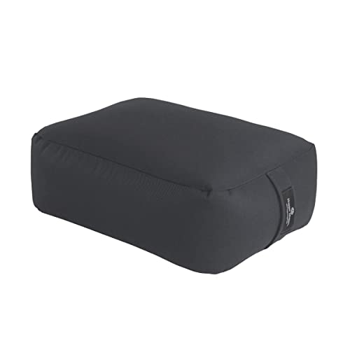 Hugger Mugger Zen Meditation Cushion - Wider Base, Use Horizontally or Vertically, Buckwheat Filled, Durable Fabric, Handmade in USA - color: Gray