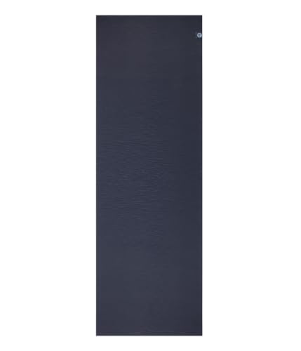 Manduka eKOLite Yoga Mat 71" - 4mm | Natural Rubber | Eco-Friendly | Soft Textured Surface | Natural Next-to-Skin Feel | 71 x 26 inches | Charcoal Grey - color: Midnight, size: 71" x 24"