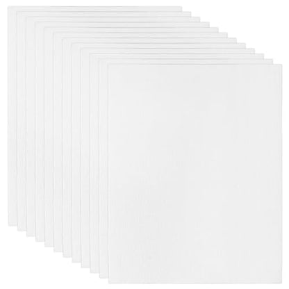 PATIKIL 8x12 Canvas Boards for Painting, 12 Pack 100% Cotton Square Triple Primed Stretched Blank Art Canvas Panel Bulk Thin for Acrylic, Oil, Tempera Paints, White - size: 8x12inch
