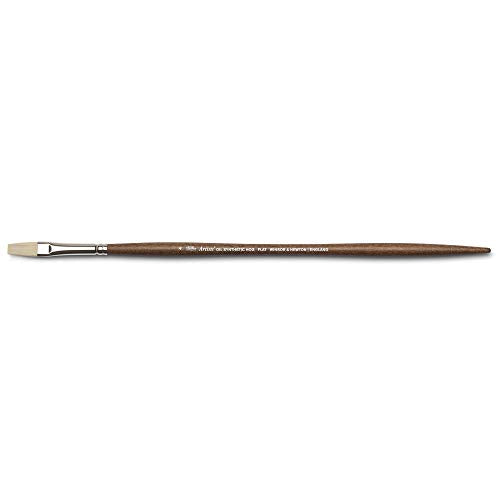 Winsor & Newton Artists' Oil Synthetic Brush, Flat #4 | Synthetic Flagged Bristles, Excellent Color Carrying Capacity, Handmade in England, For Oil Paint - style: Flat #4