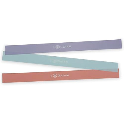 Gaiam Restore Flat Resistance Band Kit, 3-Pack | Flat Loop Bands | Stretching, Physical Therapy & Full-Body Resistance Training | Light, Medium & Heavy Resistance