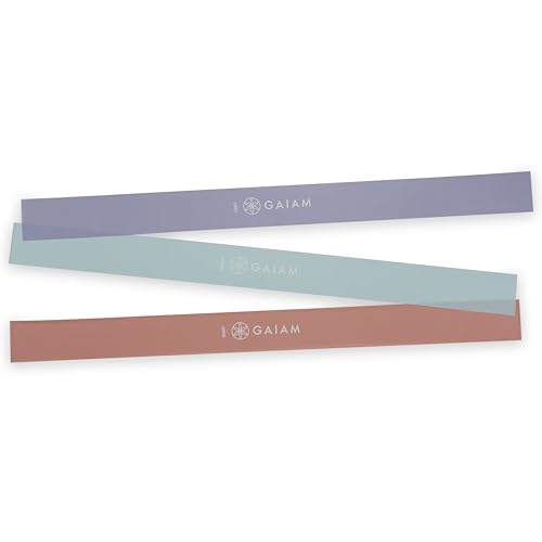 Gaiam Restore Flat Resistance Band Kit, 3-Pack | Flat Loop Bands | Stretching, Physical Therapy & Full-Body Resistance Training | Light, Medium & Heavy Resistance