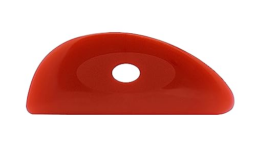 Creative Hobbies Red Soft Silicone Pottery - Pack of 2 | Ultra-Soft Ceramic Sculpting Tool for Smooth Finishing and Removing Finger Marks | Essential Tool for Potters (Shape 3) - color: Shape 3