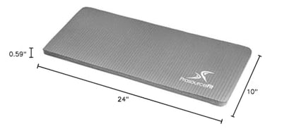 ProsourceFit Extra Thick Yoga Knee Pad and Elbow Cushion 15mm (5/8”) Fits Standard Mats for Pain Free Joints in Yoga, Pilates, Floor Workouts - color: Grey