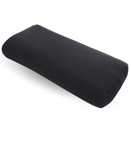 Everyday Yoga Premium Bolster, Soft Meditation Pillow, Multi-Colors | Carry Handle, Lightweight Cushion, Removable & Machine-Washable Cover, For Restorative Yoga & Relaxation - color: Black, style: A. High Impact - Rectangular