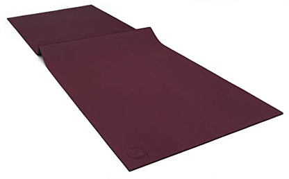 Koru Fold & Roll Yoga Mat - Patented Design, Cleaner Alternative to Traditional Yoga Mats, 6mm Thick, 7P Free, SGS Certified, 68" x 24" - color: Burgundy / Slate Gray