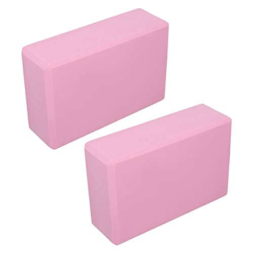 Yoga Blocks, Premium EVA Foam Non Slip Yoga Blocks 2 Pack Pink Provides Stability Support for Yoga Pilates Meditation 15 x 22.5 x 7.5cm