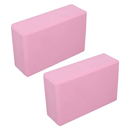 Yoga Blocks, Premium EVA Foam Non Slip Yoga Blocks 2 Pack Pink Provides Stability Support for Yoga Pilates Meditation 15 x 22.5 x 7.5cm