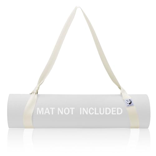 Slim Panda Yoga Mat Straps for Carrying, Adjustable Yoga Mat Carrier Sling Fits All Mats(Mat Not Included) - color: Milky White, size: 72 inches