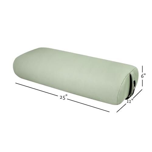 Hugger Mugger Standard Yoga Bolster - Firm, Supportive, Handmade, Durable - color: EZ Clean Sage