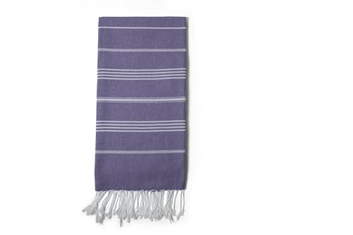 Turkish Beach Towel 100% Organic Cotton Extra Large Oversized (39 x 71 Inches) Quick Dry Sand Free Light Weight Prewashed for Bath Beach Gym Yoga Travel Towel Blanket (Purple) - color: Purple