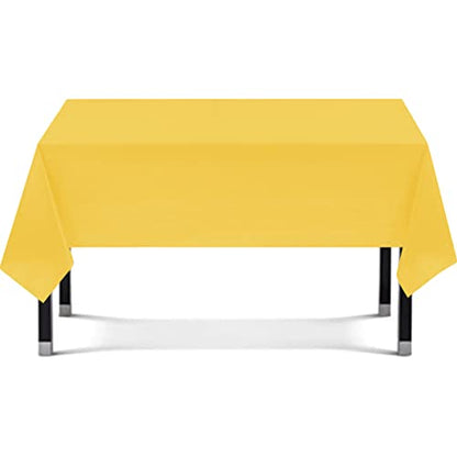 Eleclassi Yellow 12 Pack Premium Disposable Plastic Tablecloth 54 x 108 in - Plastic Table Cloth Disposable Tablecloth for Rectangle Table Up to 8 Feet - color: Yellow, size: 12 Pack Rectangle