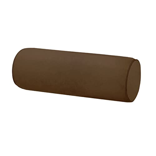 Neck Roll Pillowcases Velvet Cylindrical Pillow Covers 16"x6" with Hidden Zipper for House Home Decor Neck Roll Pillow Cervical Neck Roll Memory Pillow Cylinder Round Cushion (Brown, 16x6) - color: Brown