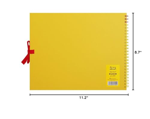 Maruman Art Spiral Sketch Book, F3, 8.74" x 11.26", 24 Sheets, Yellow | Drawing Pad With Acid-Free Art Paper & Twin-Wire Binding, Premium Drawing Paper Sketchbook, Sketch Pad Made in Japan - color: Yellow, size: F3 (8.74" x 11.26")