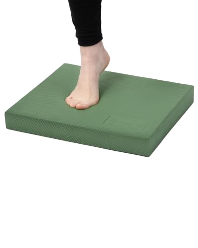 StrongTek Foam Balance Pad, High-Density TPE, 15.8 x 13 x 2 in, Non-Slip - color: Green