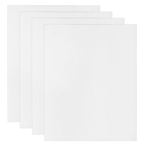 PATIKIL 10x8 Canvas Boards for Painting, 4Pack 100% Cotton Rectangle Triple Primed Stretched Blank Canvas Panel for Acrylic, Oil, Tempera Paints, White - size: 10x8"