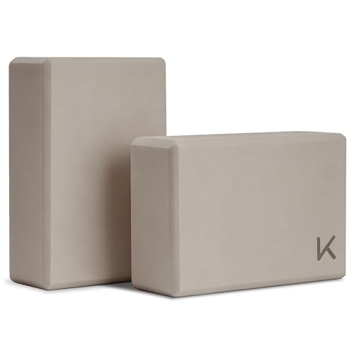 KEEP Yoga Block, High-Density EVA Foam 2 Pack Yoga Block with Non-Slip Textured Surface, Supportive, Lightweight - Ideal for Yoga - color: 2-pack-Oat White