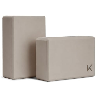 KEEP Yoga Block, High-Density EVA Foam 2 Pack Yoga Block with Non-Slip Textured Surface, Supportive, Lightweight - Ideal for Yoga - color: 2-pack-Oat White