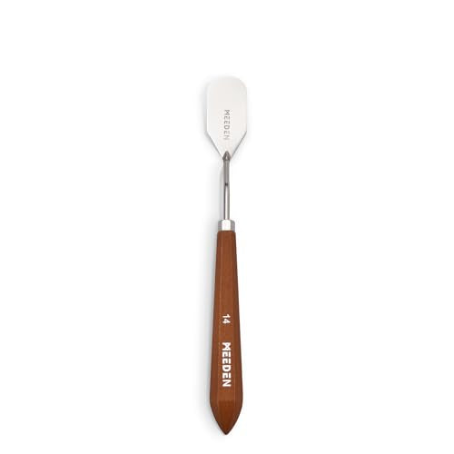 MEEDEN Artist Paint Palette Knife: 8.66" Flexible Stainless Steel Art Spatula Knife with Wood Handle - Art Supplies for Oil Acrylic Gesso Canvas Painting, #14 - style: #14