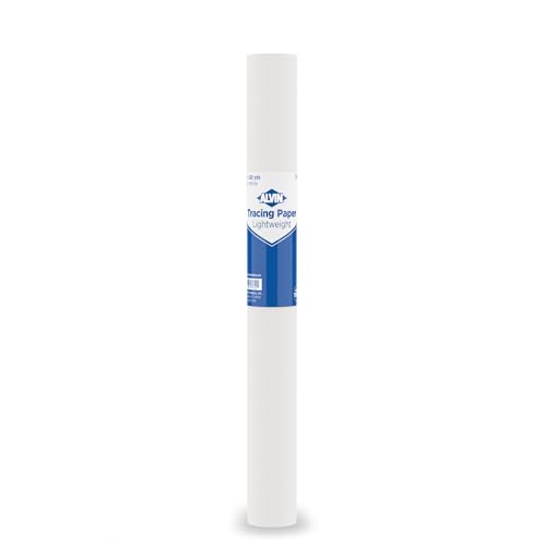 Alvin, Lightweight Tracing Paper Roll, White, Suitable with Ink, Charcoal, Felt Tip Pen, for Sketching or Detailing - 12 inches x 20 yards, 1-inch Core - color: White - 20 Yards, size: 12"
