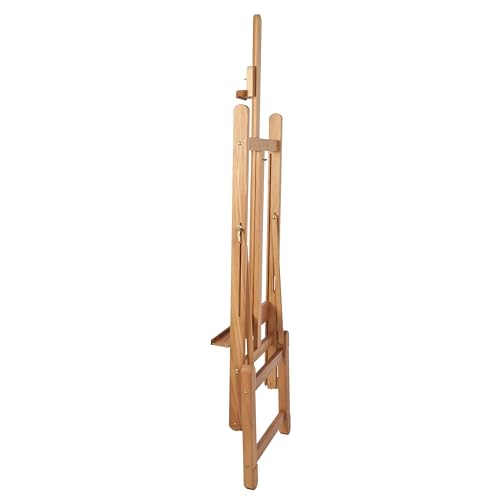 Mabef M10 Studio Easel, Oiled Beech Wood H-Frame Artist Easel with Adjustable Height and Tilt for Oil Acrylic Pastel Painting - style: Adjustable,Sturdy