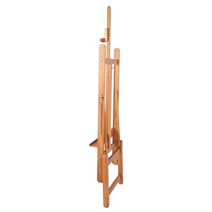 Mabef M10 Studio Easel, Oiled Beech Wood H-Frame Artist Easel with Adjustable Height and Tilt for Oil Acrylic Pastel Painting - style: Adjustable,Sturdy