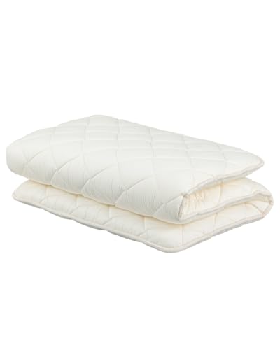 FULI Japanese Futon, Twin Size, White - Foldable Shikibuton Floor Bed | Medium Firm Quilted Cotton Sleeping Pad, Portable Roll-Up Japanese Floor Bed for Guests & Small Spaces, 100% cotton surface - size: Twin (75"L x 39"W), style: Standard