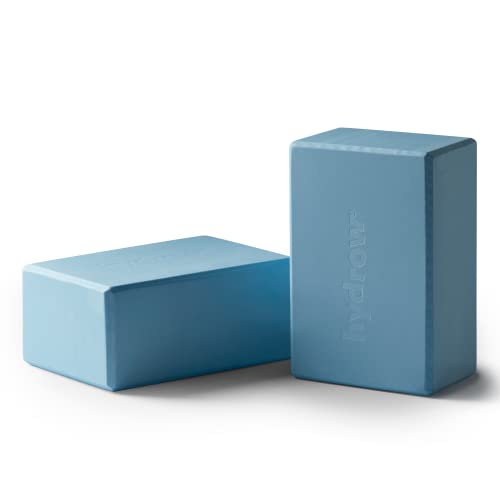 Hydrow Yoga Blocks, Lightweight EVA Foam Blocks for Yoga & Pilates | 9 x 6 x 4 inches, Supportive EVA Foam, Stability for Poses & Meditation, Blue, Home and Studio Ready